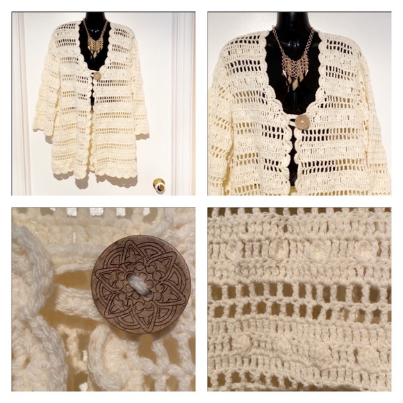 🆕 Artisan Crochet Sweater Cardigan … Gorgeous!!! NEW!!! - Picture 14 of 14